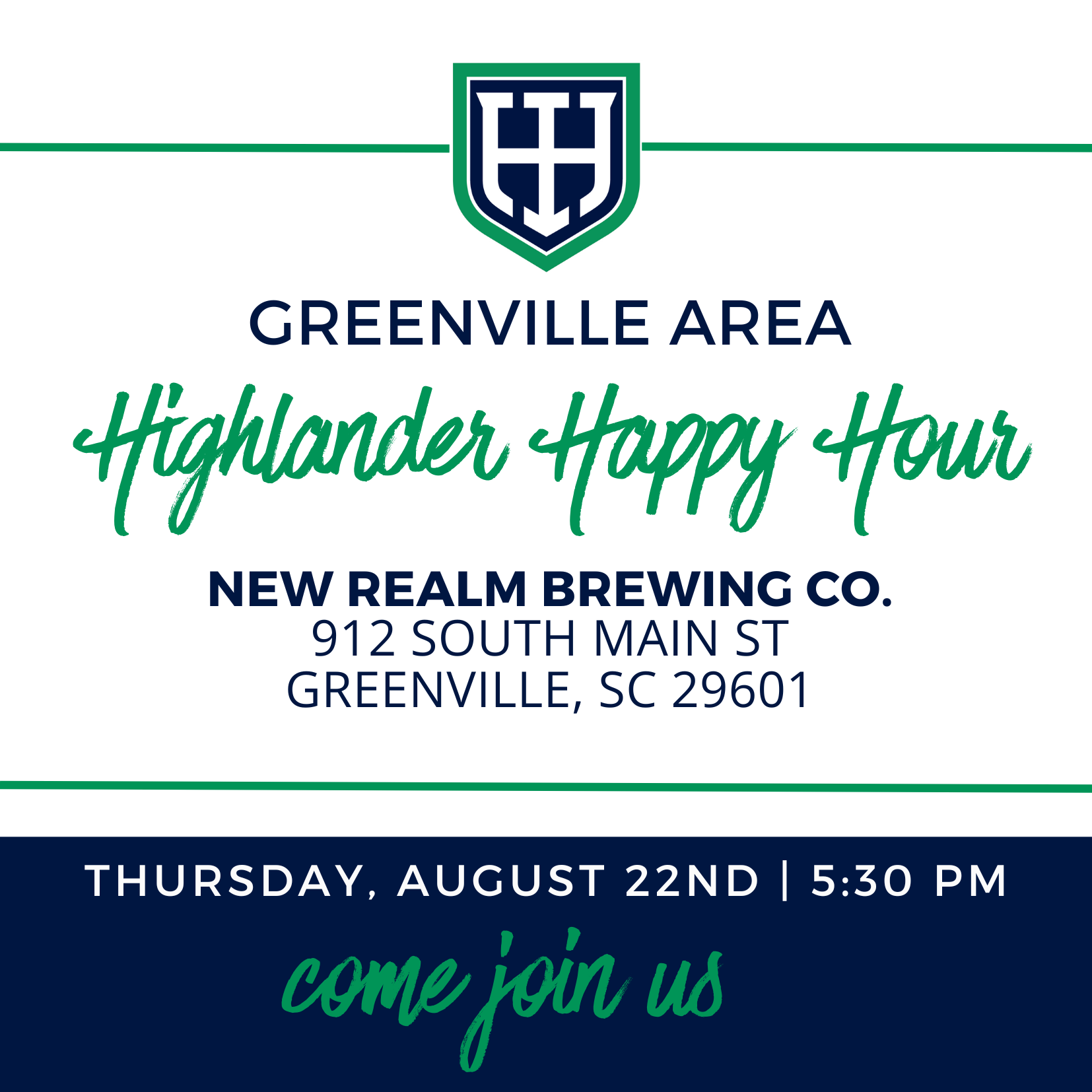 Greenville Area Highlander Happy Hour