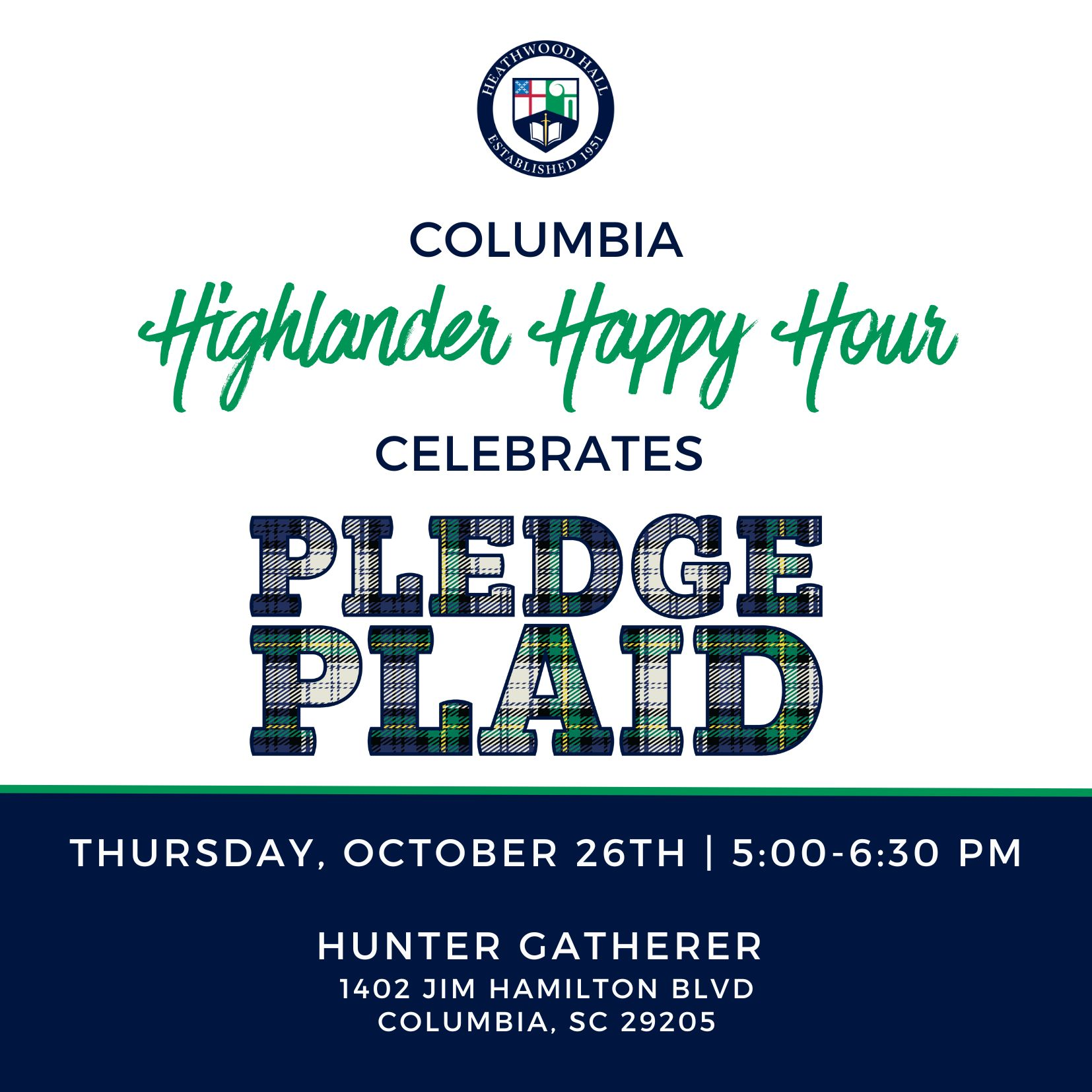 Pledge Plaid Celebration - Columbia Alumni Happy Hour