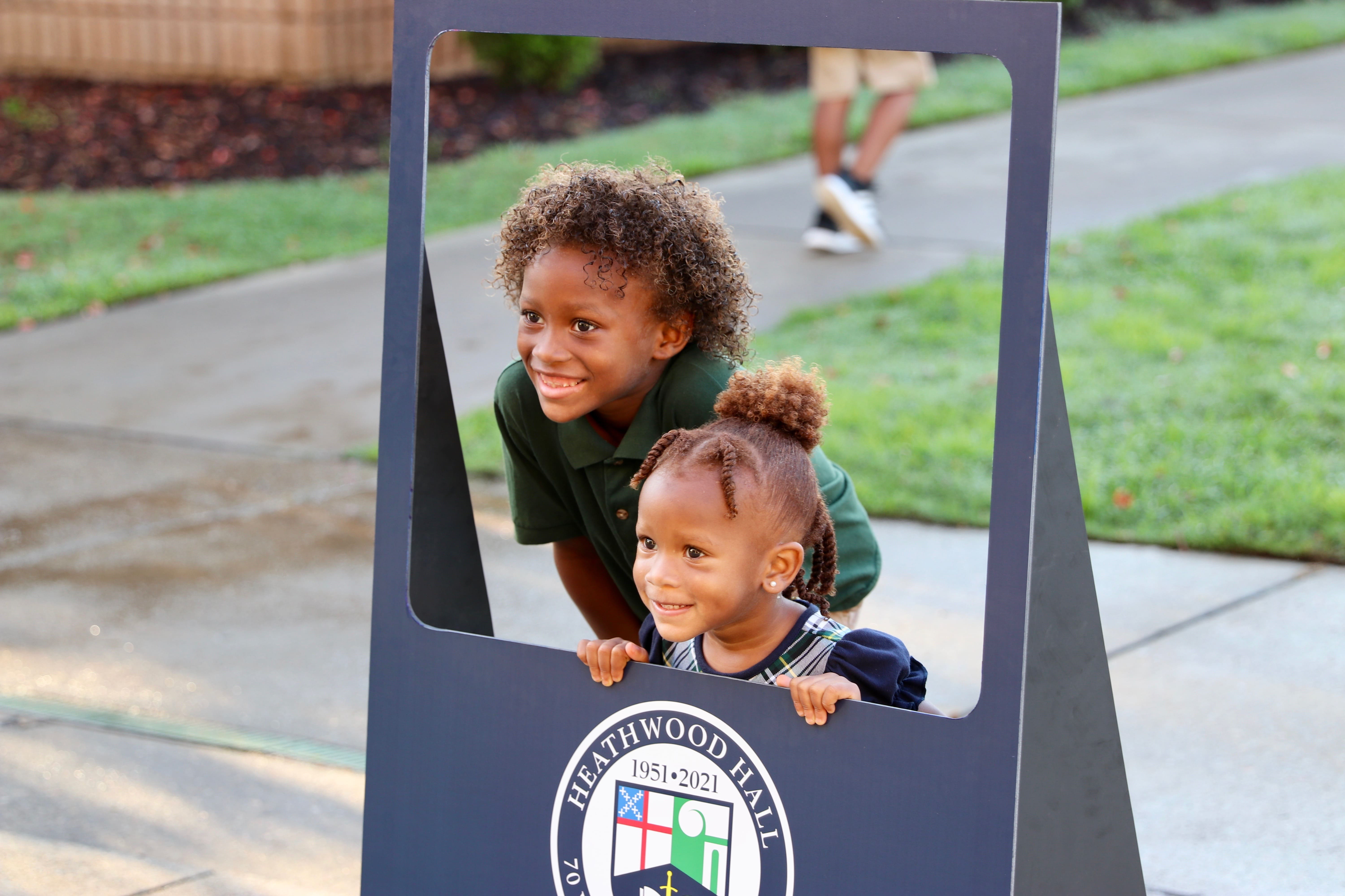 Students on the first day of school at Heathwood